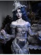 Zombie Bride Series Gothic Punk Gray Chiffon Butterfly European Ripped Off Shoulder Collar Bottoming Top