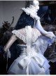 Zombie Bride Series Gothic Punk White Lace Creative Spine European Lace Chiffon Bowknot Tail Waistcoat Top