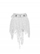 Madhouse Series White Subculture Y2K Distressed Suede Knitted Tassel Ripped Niche Gothic Punk Skirt