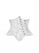 Madhouse Series Subculture White Gothic Punk Suede Ripped Asymmetric Fishbone Corset Waistband