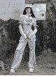 Madhouse Series Subculture White Gothic Punk Suede Ripped Asymmetric Fishbone Corset Waistband