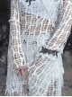 Madhouse Series Versatile White Subculture Knitted Ripped Gothic Punk Niche Stretch Bottoming Shirt