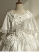 Treasure Series Pure White Wedding Classic Lolita Dreamy Lace Beautiful Underskirt Bowknot Necklace Bonnet Dress Set