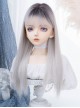 Siamese Cat Language Series Y2K Stylish Black White Gradient Sweet Lolita Long Straight Wig