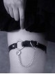 Handmade Versatile Chic Edgy Gothic Punk Dark Subculture Heart Buckle Chain PU Leg Harness