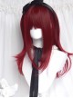 Little Cherry Series Sweet Lolita Cool Jirai Kei Cherry Red Layered Medium Hair Y2K Wig