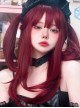 Little Cherry Series Sweet Lolita Cool Jirai Kei Cherry Red Layered Medium Hair Y2K Wig