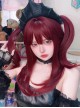 Little Cherry Series Sweet Lolita Cool Jirai Kei Cherry Red Layered Medium Hair Y2K Wig