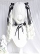 Abandoned Rabbit Series Elegant Gothic Lolita Creamy White Long Roman Curls Twin Ponytail Wig