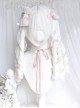 Abandoned Rabbit Series Elegant Gothic Lolita Creamy White Long Roman Curls Twin Ponytail Wig