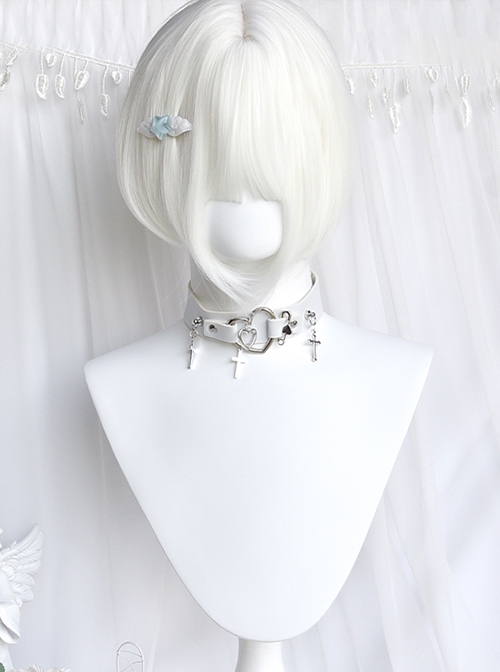 Abandoned Rabbit Series Elegant Gothic Lolita Creamy White Long Roman Curls Twin Ponytail Wig