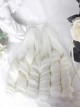 Abandoned Rabbit Series Elegant Gothic Lolita Creamy White Long Roman Curls Twin Ponytail Wig