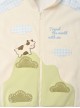 Cute Apricot Green Color Block Fun Girl Cow Ranch Print Kawaii Fashion Loose Casual Sweatshirt