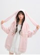 Cute Spring Pastel 3D Rabbit Ear Lace Kawaii Fashion Adorable Hooded Sweatshirt