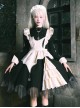 Spider Dream Series Elegant Black White Gothic Lolita Long Sleeve Spiderweb Lace Apron Dress