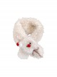 Little Snowball Series Christmas New Year Winter Cute Kawaii Fashion Warm White Plush Scarf