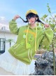 Apple Puppy Series Spring Lovely Kawaii Fashion Green 3D Embroidery Oversized Pullover Hoodie