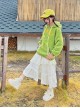 Apple Puppy Series Spring Lovely Kawaii Fashion Green 3D Embroidery Oversized Pullover Hoodie