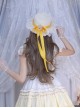 Tasha Garden Series Elegant Classic Lolita Vintage Yellow Ribbon Pearl Lace Trimmed Straw Hat