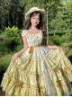 Tasha Garden Series Yellow Gradient Flutter Sleeves Classic Lolita Elegant Mori Vintage Ruffle Layered Dress