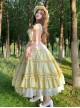 Tasha Garden Series Yellow Gradient Flutter Sleeves Classic Lolita Elegant Mori Vintage Ruffle Layered Dress