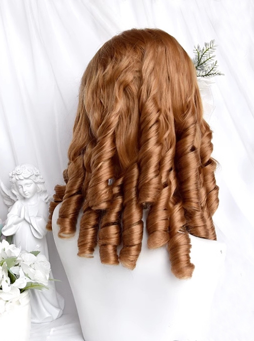 Pearl Girl Series Vintage Elegant Classic Lolita Golden Brown Roman Curls Exquisite Doll like Wig