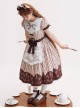 Sweet Pie Series Brown Sweet Lolita Kawaii Heart Bowknot Cute Chunky Heel Thick Platform Shoes