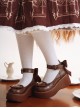 Sweet Pie Series Brown Sweet Lolita Kawaii Heart Bowknot Cute Chunky Heel Thick Platform Shoes