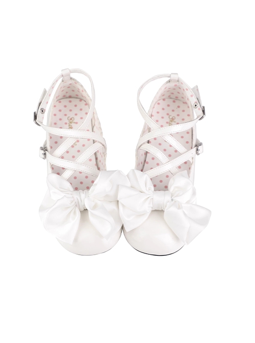 Little Butterfly Series Charming Sweet Lolita Ribbon Bowknot Shoe Clips Crisscross Straps Cute Mary Jane Shoes