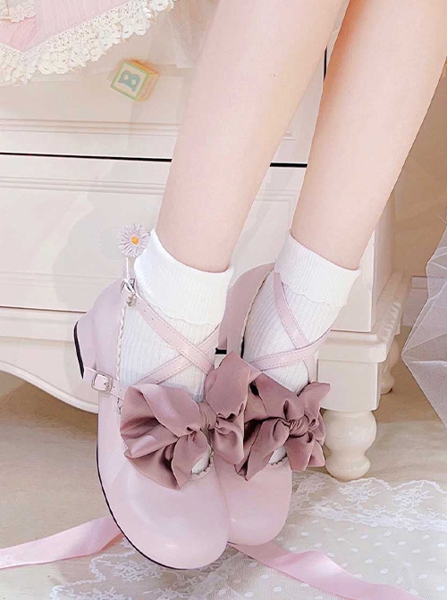 Little Butterfly Series Charming Sweet Lolita Ribbon Bowknot Shoe Clips Crisscross Straps Cute Mary Jane Shoes