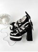 Tea Party Story Series Elegant Sweet Lolita Ribbon Bow Lace Round Toe Platform Heels