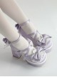 Tea Party Story Series Elegant Sweet Lolita Ribbon Bow Lace Round Toe Platform Heels