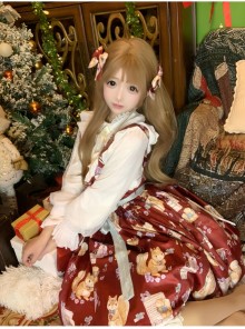 Lily Of The Valley Squirrel Series Sweet Lolita Japanese Style Cute Print Elastic Straps Sleeveless Sundress