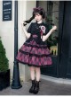 Margaret Series Sweet Lolita Jirai Kei Little Idol Stage Outfit Plaid Puff Sleeves Dress Top Set