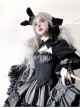 Spooky Rabbit Duke Series Gothic Lolita Halloween Dark Black Sweet Cool Fitted Waist Bubble Sleeve Dress