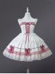 Berry Fufu Tata Series Sweet Lolita Red White Strawberry Polka Dot Princess Sleeveless Lace Camisole Dress