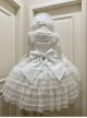 Dream Prologue Series Classic Lolita Dreamy Princess Gorgeous Heavy Ruffle Big Sleeves Lace Bowknot JSK Dress Bonnet Set