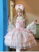 Love Overture Series Elegant Sweet Lolita Gorgeous Princess Layered Mesh Lace Ribbon Ballet Bow Ruffle Hem Strap Dress