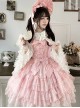 Love Overture Series Elegant Sweet Lolita Gorgeous Princess Layered Mesh Lace Ribbon Ballet Bow Ruffle Hem Strap Dress