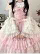 Love Overture Series Sweet Lolita Adorable Doll Collar Gorgeous Lace Bowknot Ruffle Hem Large Sleeves Blouse