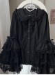 Love Overture Series Sweet Lolita Adorable Doll Collar Gorgeous Lace Bowknot Ruffle Hem Large Sleeves Blouse