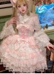 Love Overture Series Sweet Lolita Adorable Doll Collar Gorgeous Lace Bowknot Ruffle Hem Large Sleeves Blouse