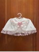 Love Prelude Series Sweet Lolita Silky Satin Princess Kawaii Lace Peter Pan Collar Short Cape Cloak