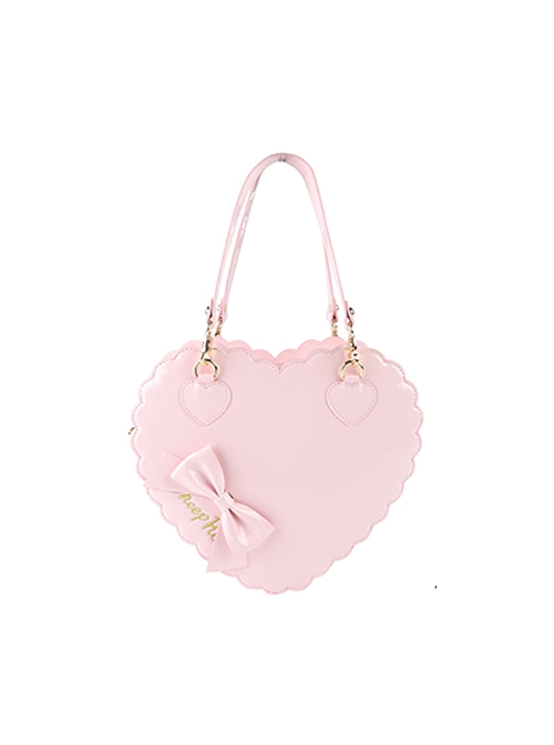 Kawaii Daily Versatile Soft Girl PU Leather Limited Edition Sweet Lolita Cookie Heart Shoulder Crossbody Bag