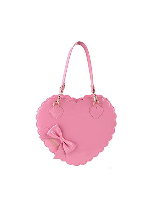 Kawaii Daily Versatile Soft Girl PU Leather Limited Edition Sweet Lolita Cookie Heart Shoulder Crossbody Bag