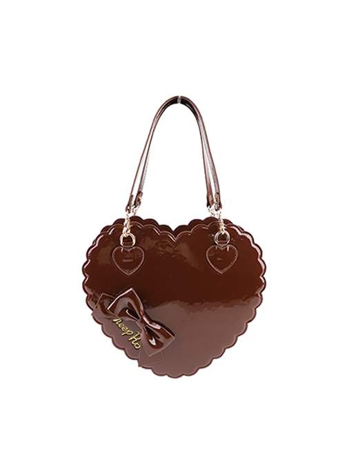 Kawaii Daily Versatile Soft Girl PU Leather Limited Edition Sweet Lolita Cookie Heart Shoulder Crossbody Bag