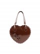 Kawaii Daily Versatile Soft Girl PU Leather Limited Edition Sweet Lolita Cookie Heart Shoulder Crossbody Bag