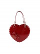 Kawaii Daily Versatile Soft Girl PU Leather Limited Edition Sweet Lolita Cookie Heart Shoulder Crossbody Bag