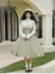 Wind Kissed Garden Series Elegant Classic Lolita Spring Daily Green Ruff Collar Long Sleeve Dress