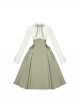 Wind Kissed Garden Series Elegant Classic Lolita Spring Daily Green Ruff Collar Long Sleeve Dress